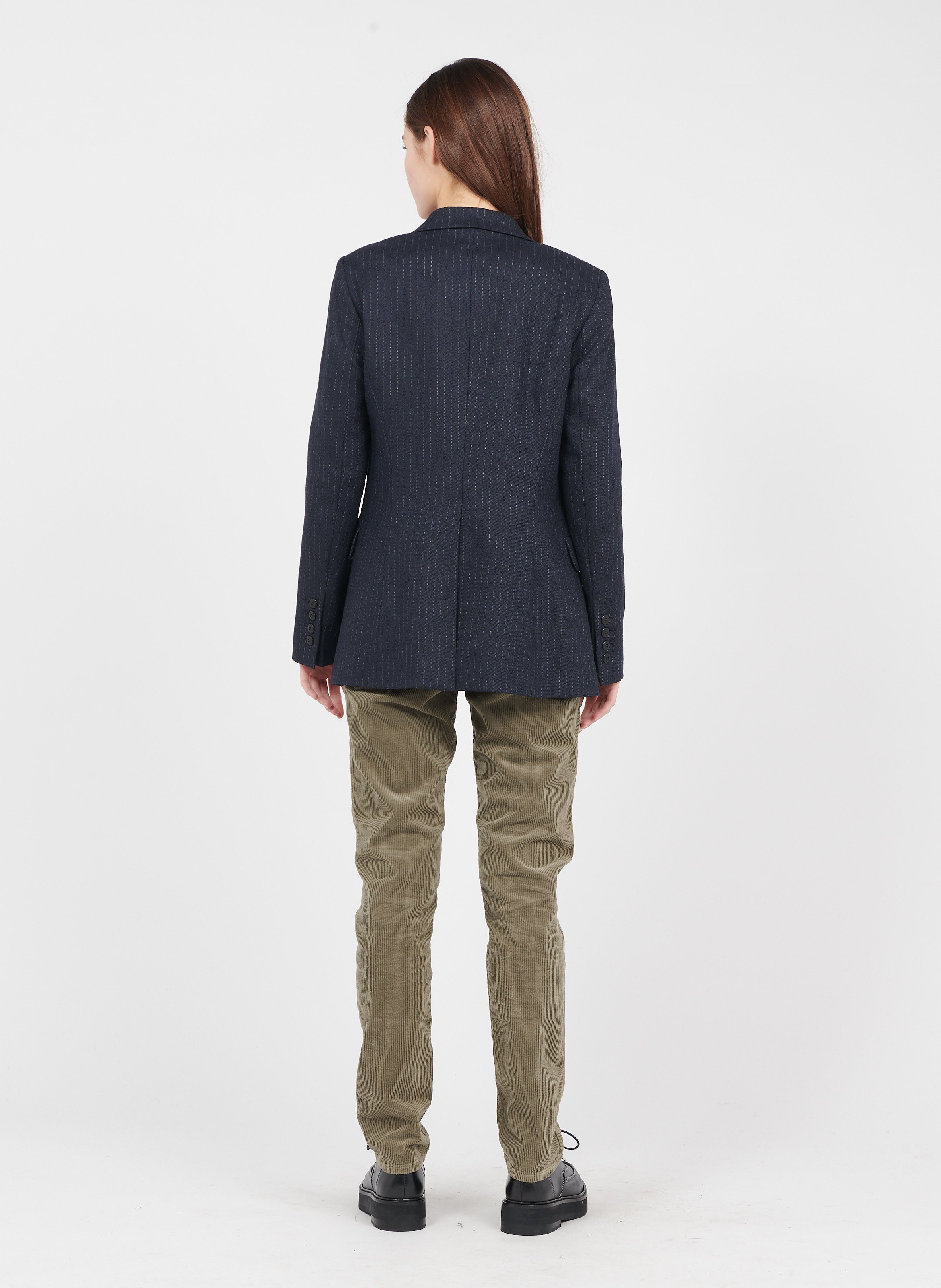 Veste Col Tailleur à Rayures Navy Stripes Acquaverde - Femme | Place des  Tendances