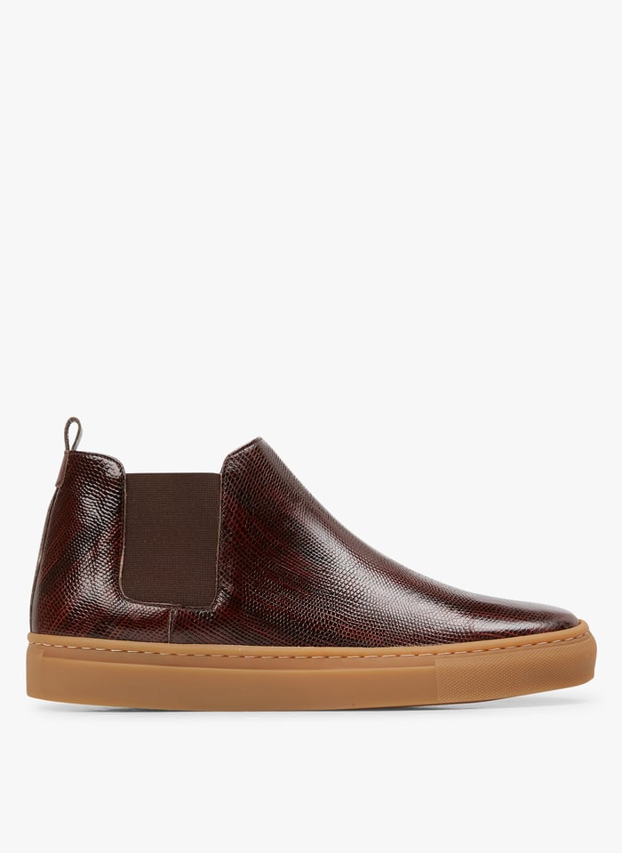 Bottine top effet python