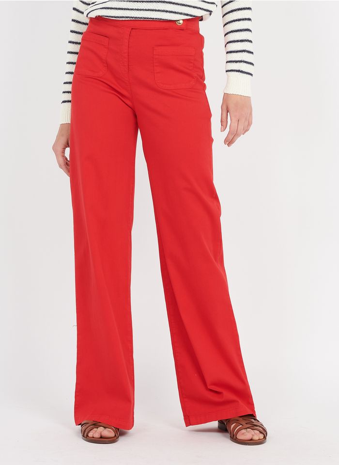 ANTOINE & LILI Pantalon large en coton  | Rouge