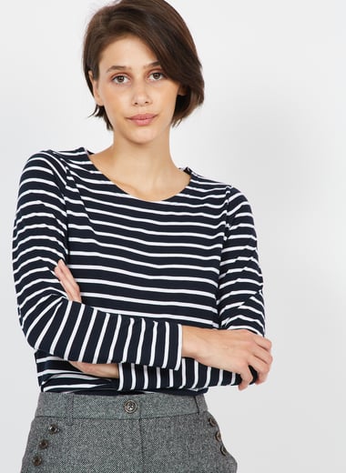 Marinière Armor Lux Arsenal Pour Femme – Manches Longues, Col Bateau, Maille Jersey épaisse – Modèle Iconique, Confortable Et Intemporel