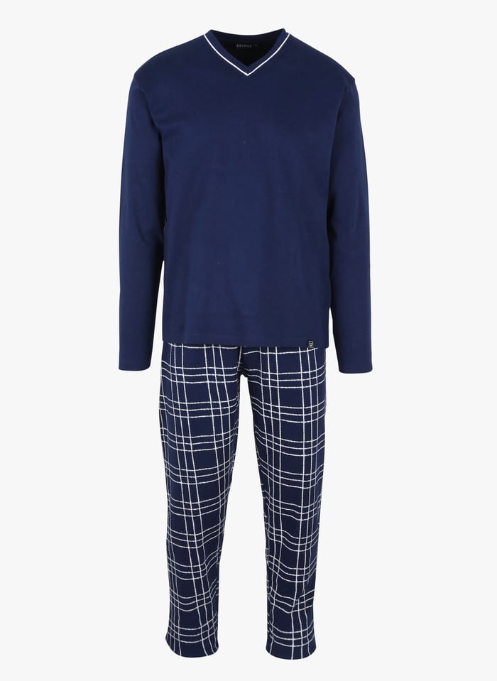 Pyjama Imprimé En Coton Mélangé Marine Arthur - Homme | Place des Tendances Pyjama Imprimé En Coton Mélangé Marine Arthur - Homme | Place des Tendances