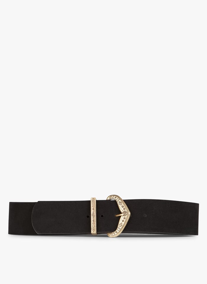Ceinture paisse En Cuir Bikcha Noir Ba sh Femme Place des