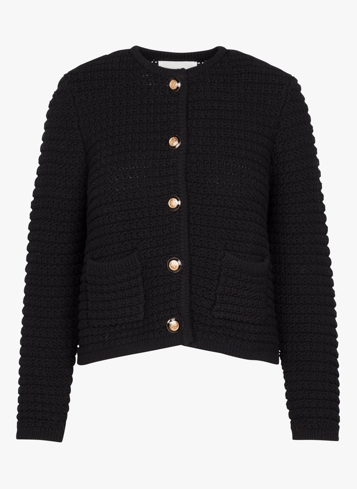 Gilet Col Rond En Coton Melange Noir Ba Sh Femme Place Des Tendances Gilet Col Rond En Coton Melange Noir Ba Sh Femme Place Des Tendances