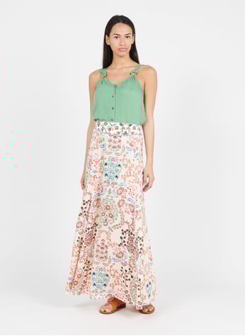 Robe Longue Col V Imprimee Fushia Ba Sh Femme Place Des Tendances Robe Longue Col V Imprimee Fushia Ba Sh Femme Place Des Tendances