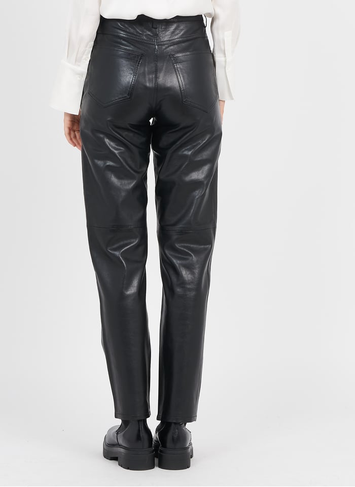Pantalon Taille Haute En Cuir Noir Ba Sh Femme Place Des Tendances Pantalon Taille Haute En Cuir Noir Ba Sh Femme Place Des Tendances