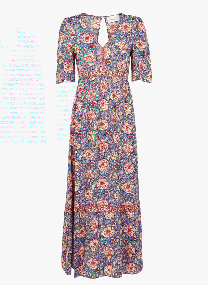 Robe Longue Col V Imprimee Fushia Ba Sh Femme Place Des Tendances Robe Longue Col V Imprimee Fushia Ba Sh Femme Place Des Tendances