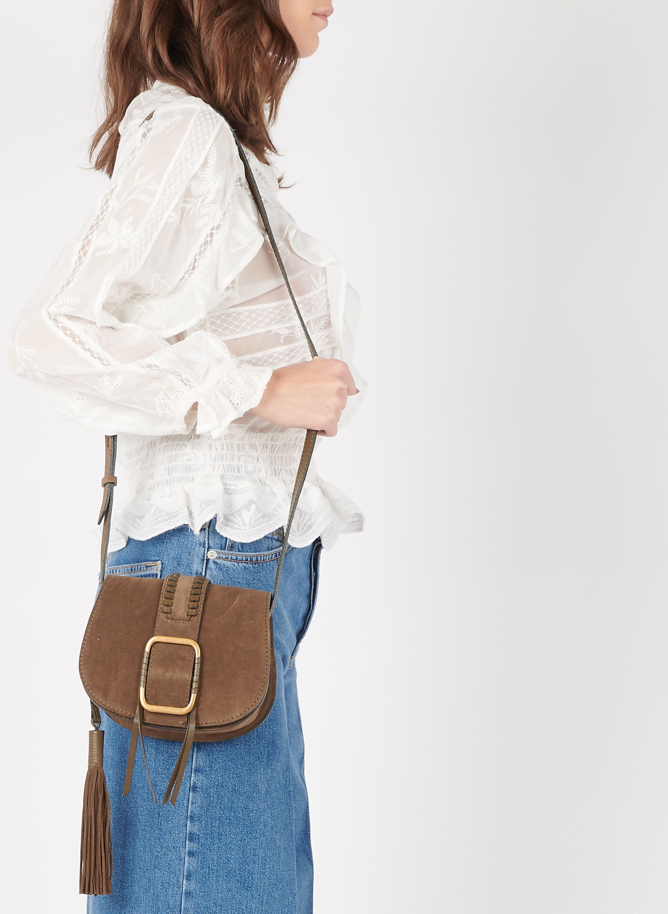 Sac Bandouli re En Cuir Teddy Kaki Ba sh Femme Place des Tendances