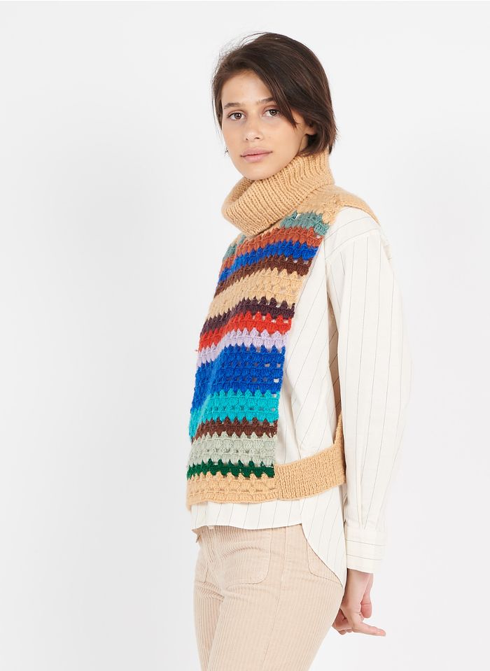 BELLEROSE Pull col roulé en laine | Multicolore