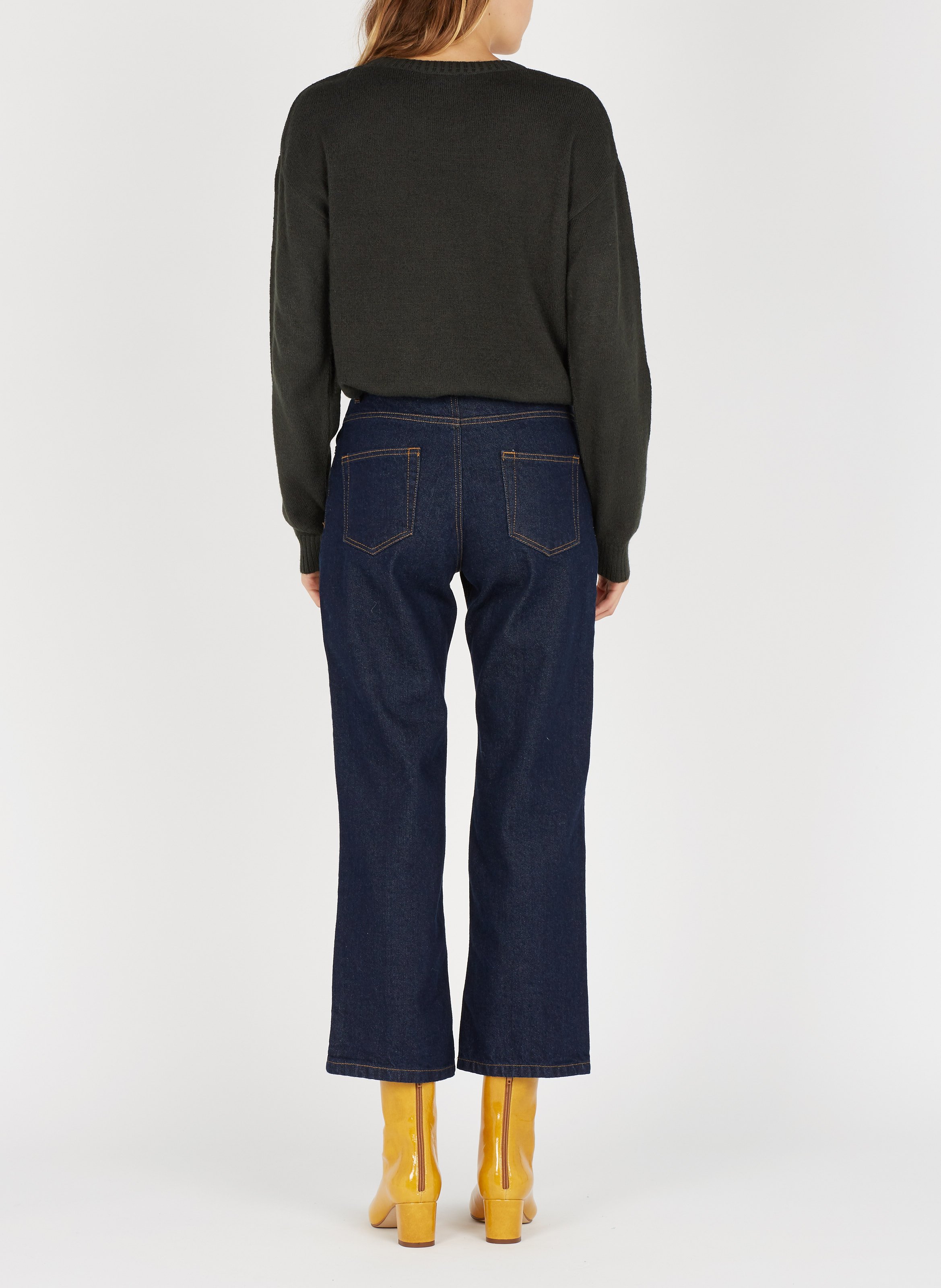 jean cropped taille haute