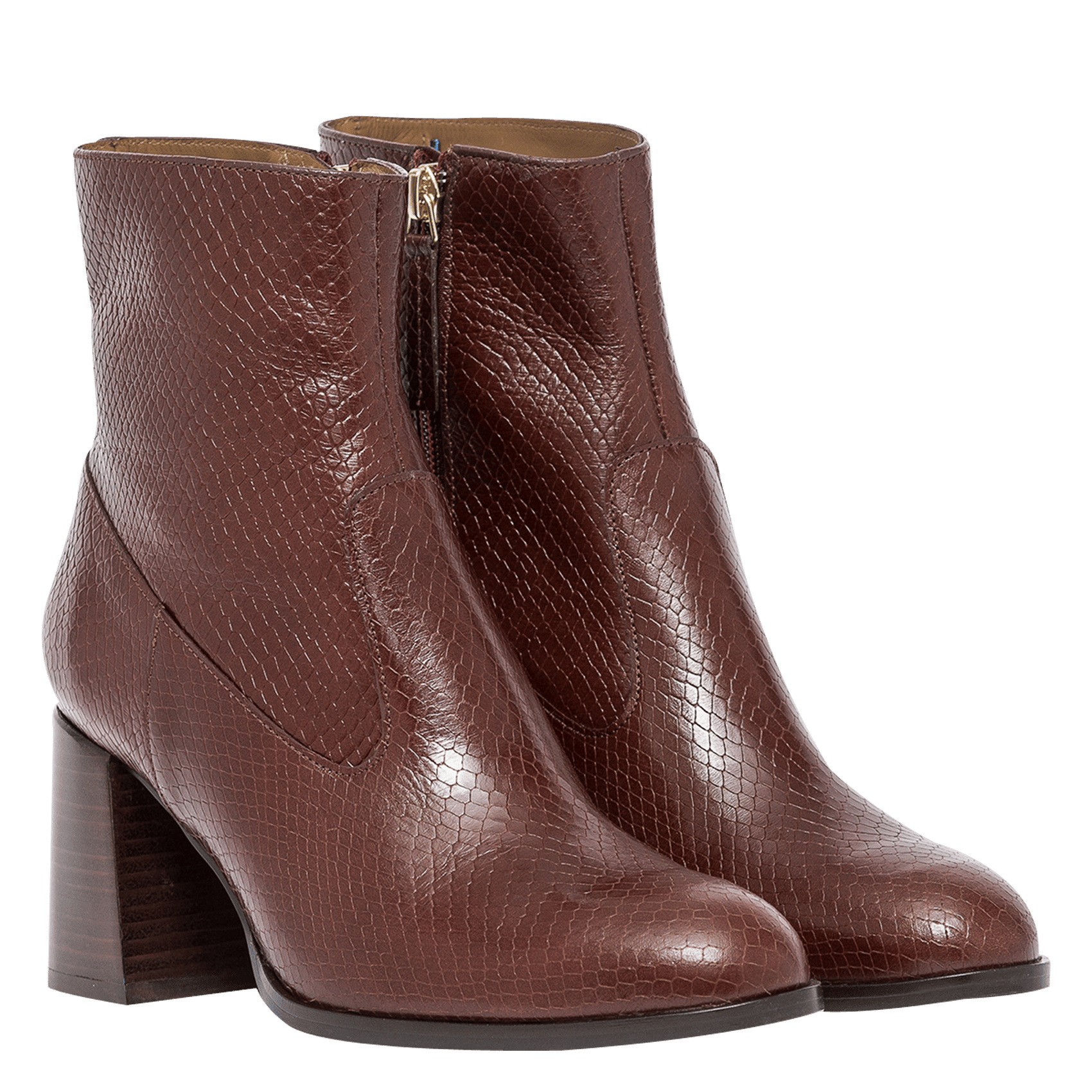 bottines serpent marron