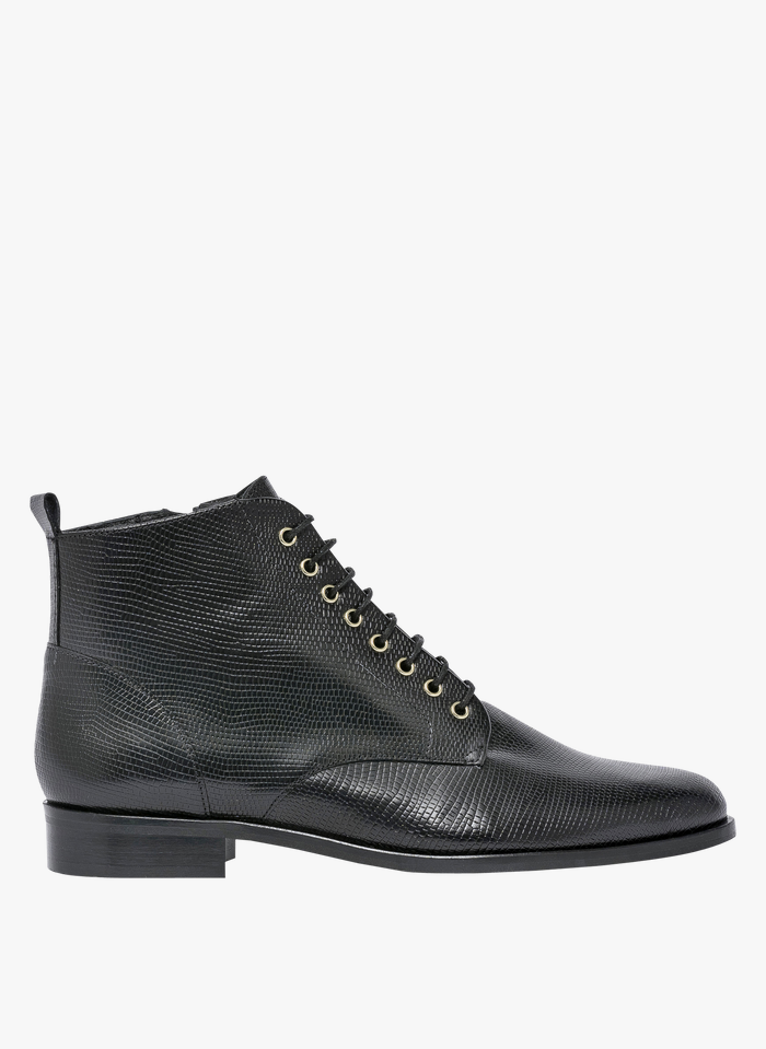 BOCAGE KAMINARA-Boots en cuir embossé  | Noir