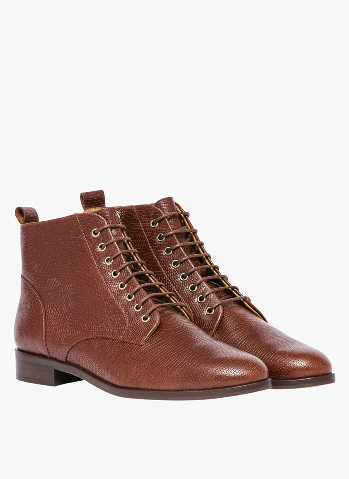 Bottines sales cuir serpent
