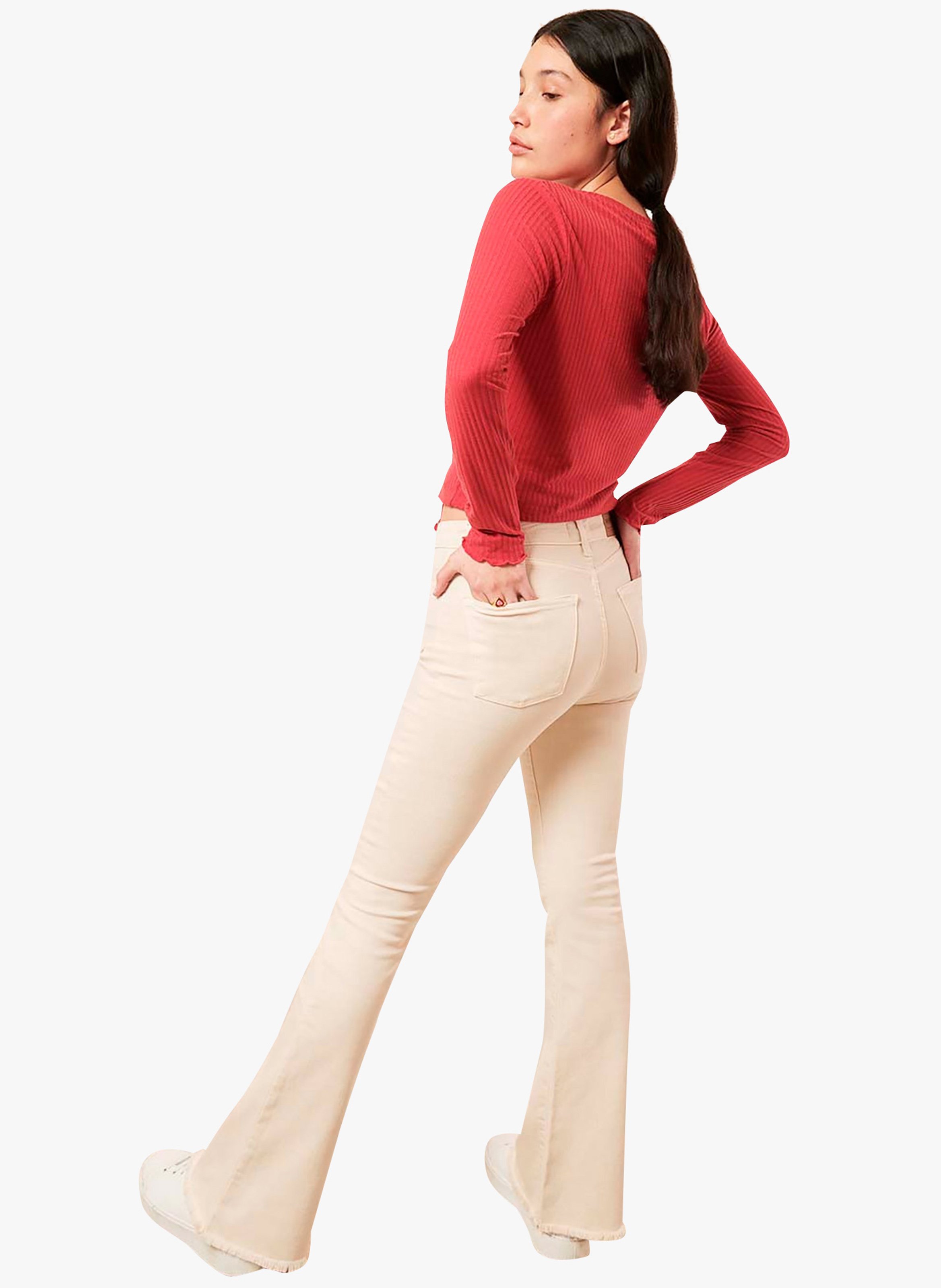 Venice - Pantalón Slim Tobillero De Algodón Orgánico En Blanco Blanco Mujer  | Pantalones Brownie – Tara Art Palace
