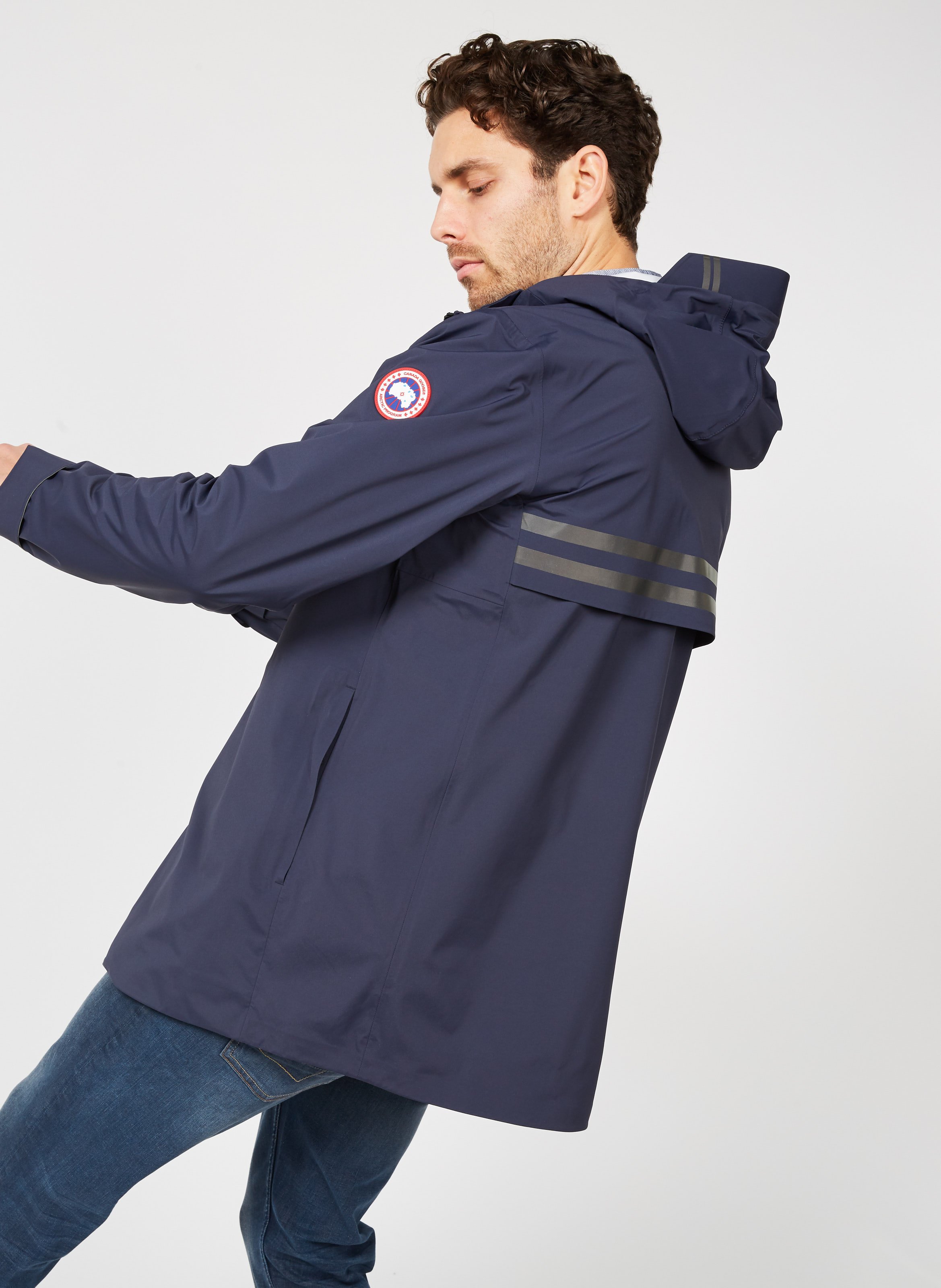 Parka impermeable avec capuche Bleu