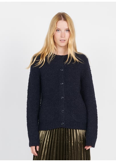 Cardigan Col Rond Texturé Marine Caroll - Femme | Place des Tendances caroll cardigan