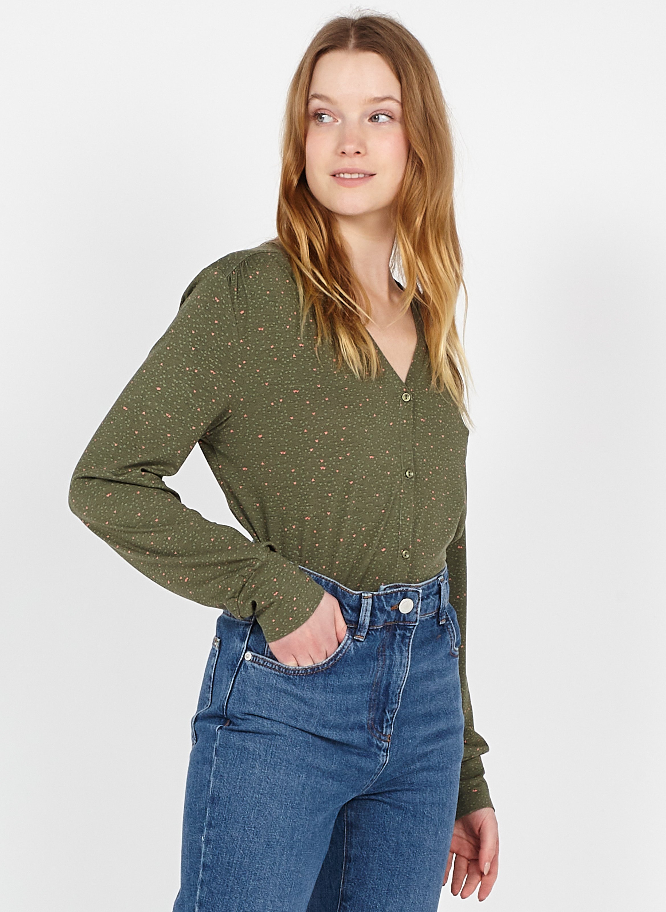 chemisier larima jean : Chemise femme Denim moyen | CAROLL