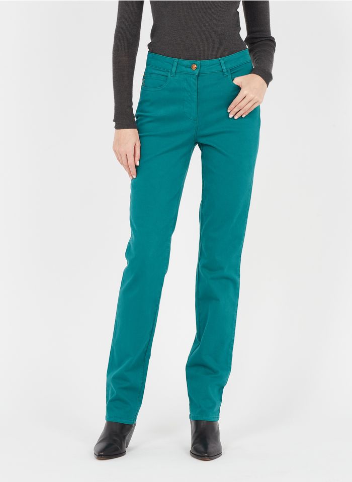 CAROLL Pantalon en coton stretch Vert