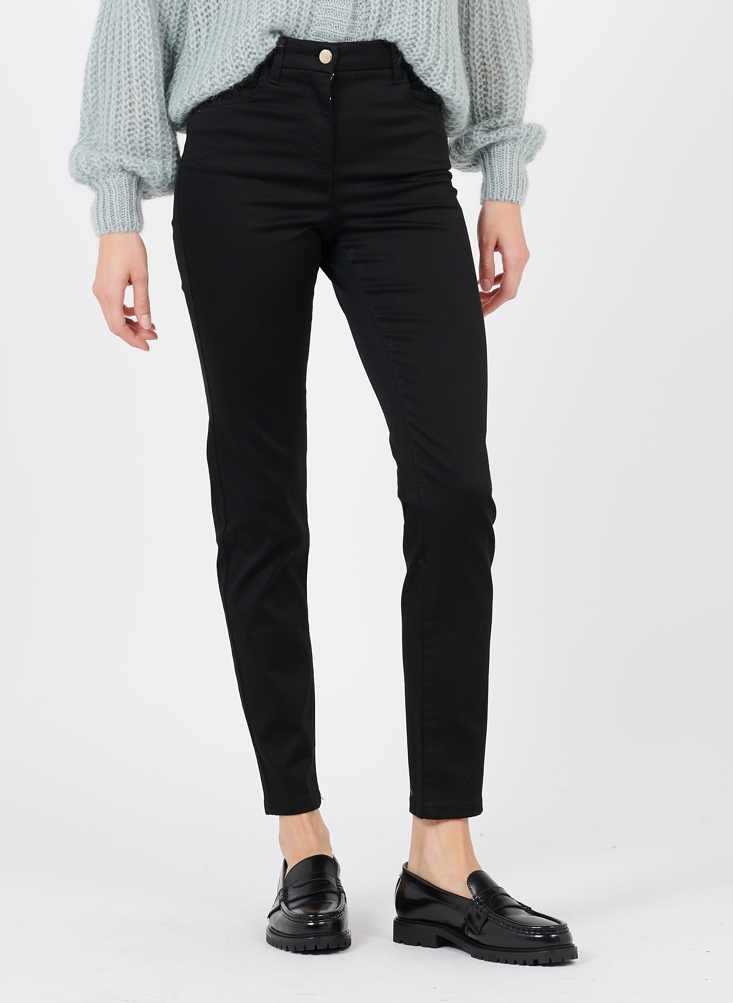 pantalon coton noir femme