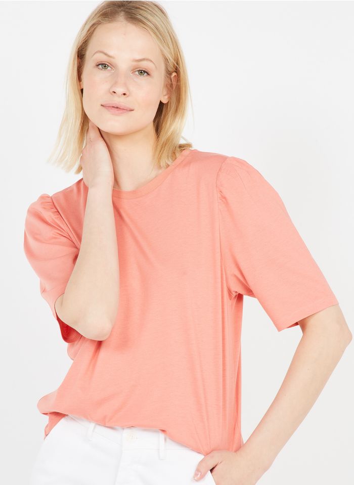 CAROLL Tee-shirt col rond en coton mélangé  | Orange