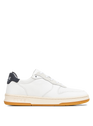 CLAE WHITE MILLED LEATHER NAVY Blanc
