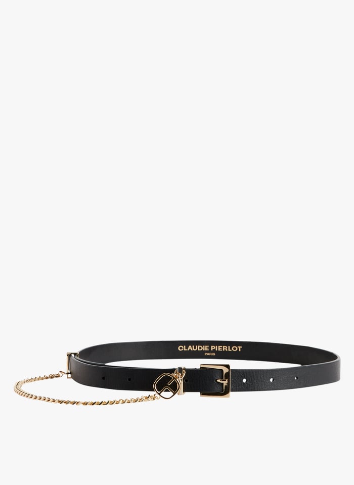 Ceinture boucle en cuir Noir