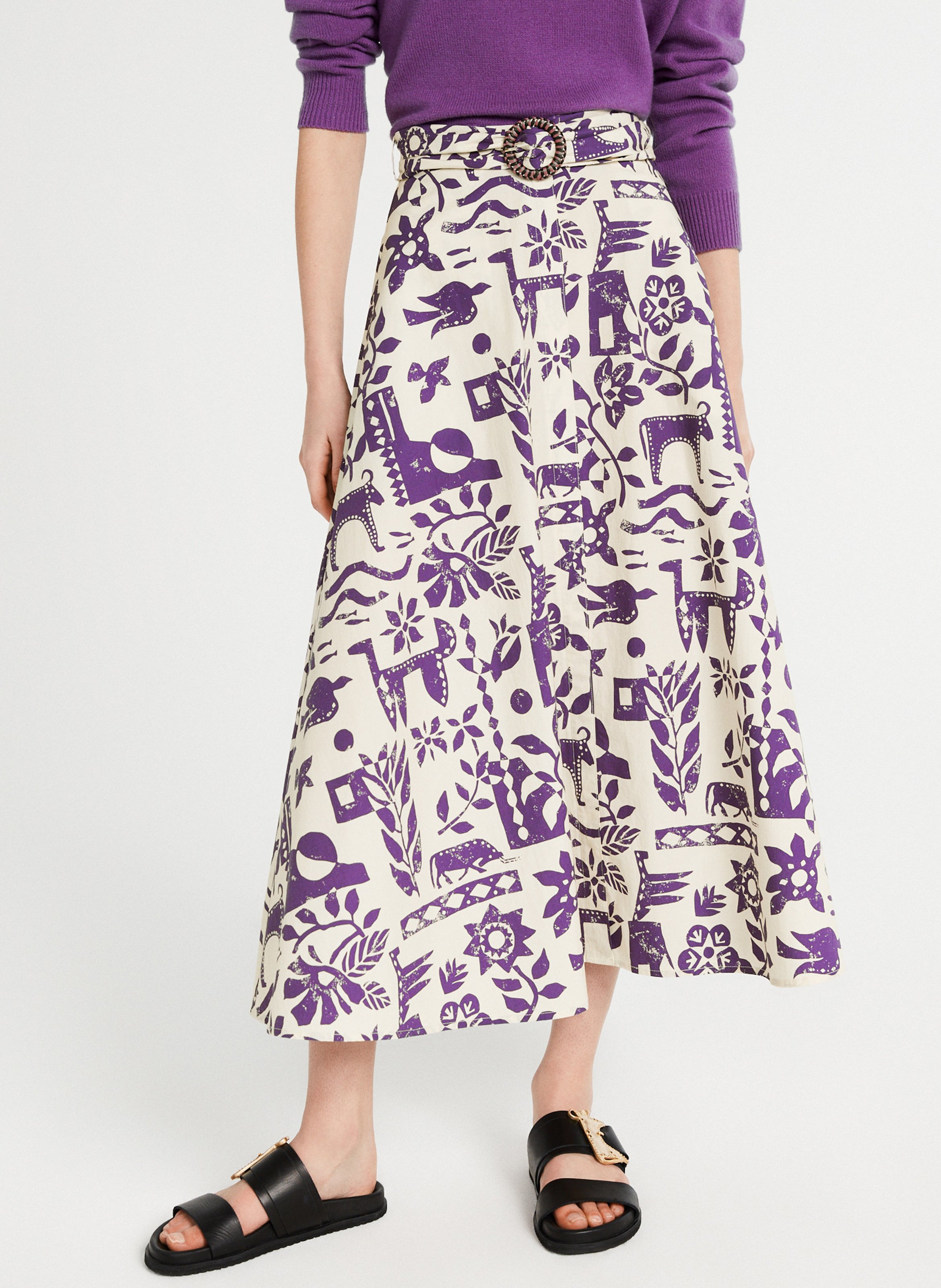 Jupe En Coton à Bouclettes Claudie Pierlot Taille 36 Rouge - Jamais Portée, Style Midi A-Line