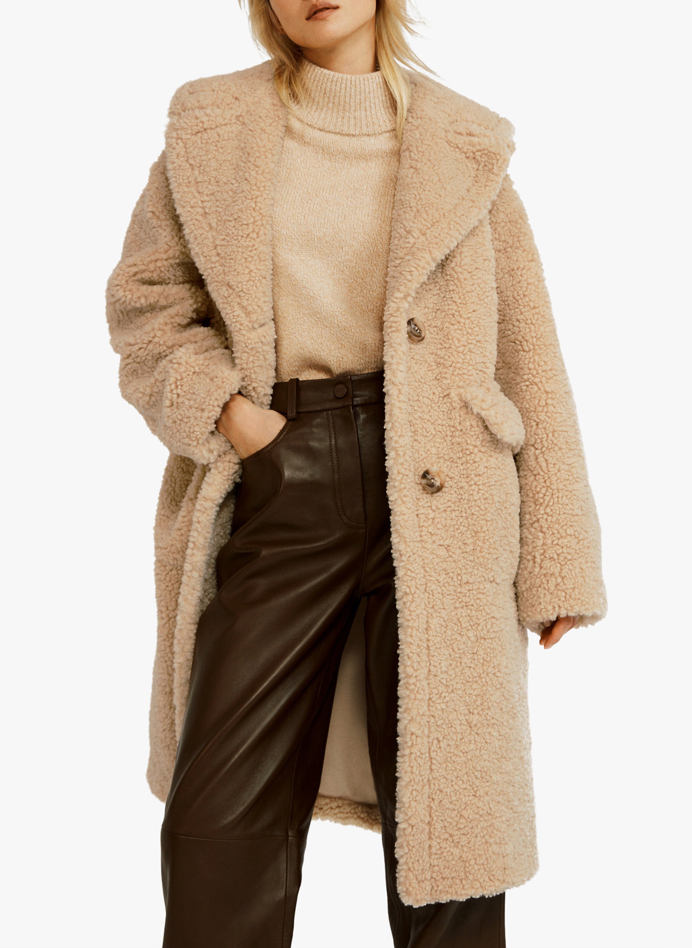 Manteau femme beige capuche fourrure Clearance