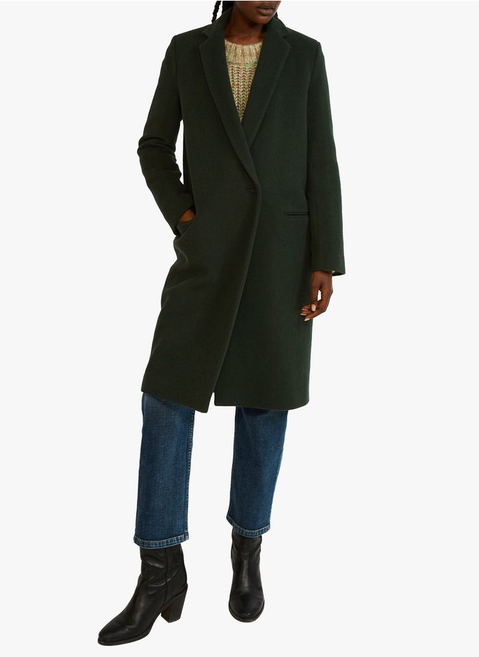 CLAUDIE PIERLOT Manteau col tailleur en laine mélangée Vert