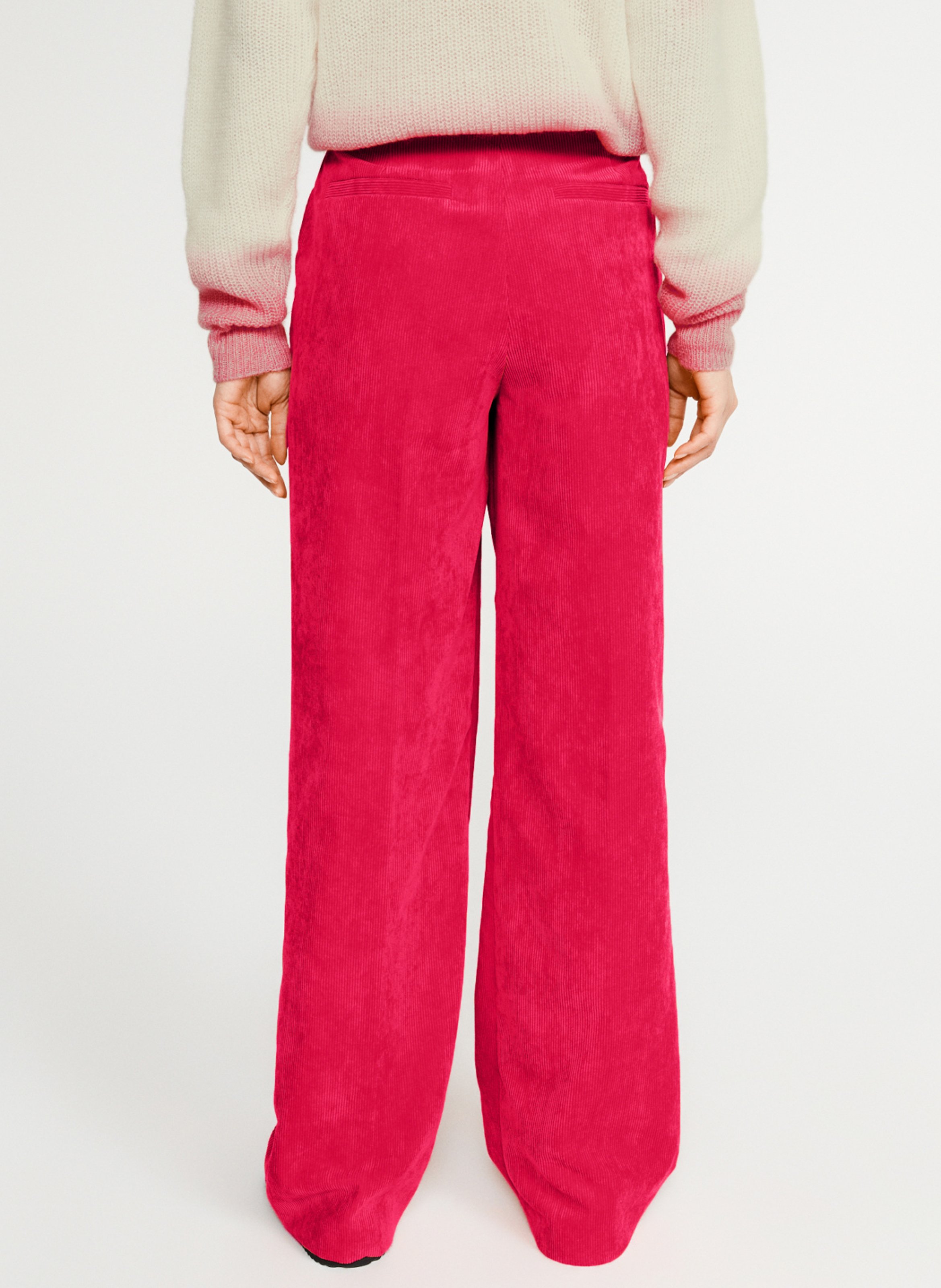 Pantalon Large En Velours Côtelé Magenta Claudie Pierlot - Femme | Place  des Tendances