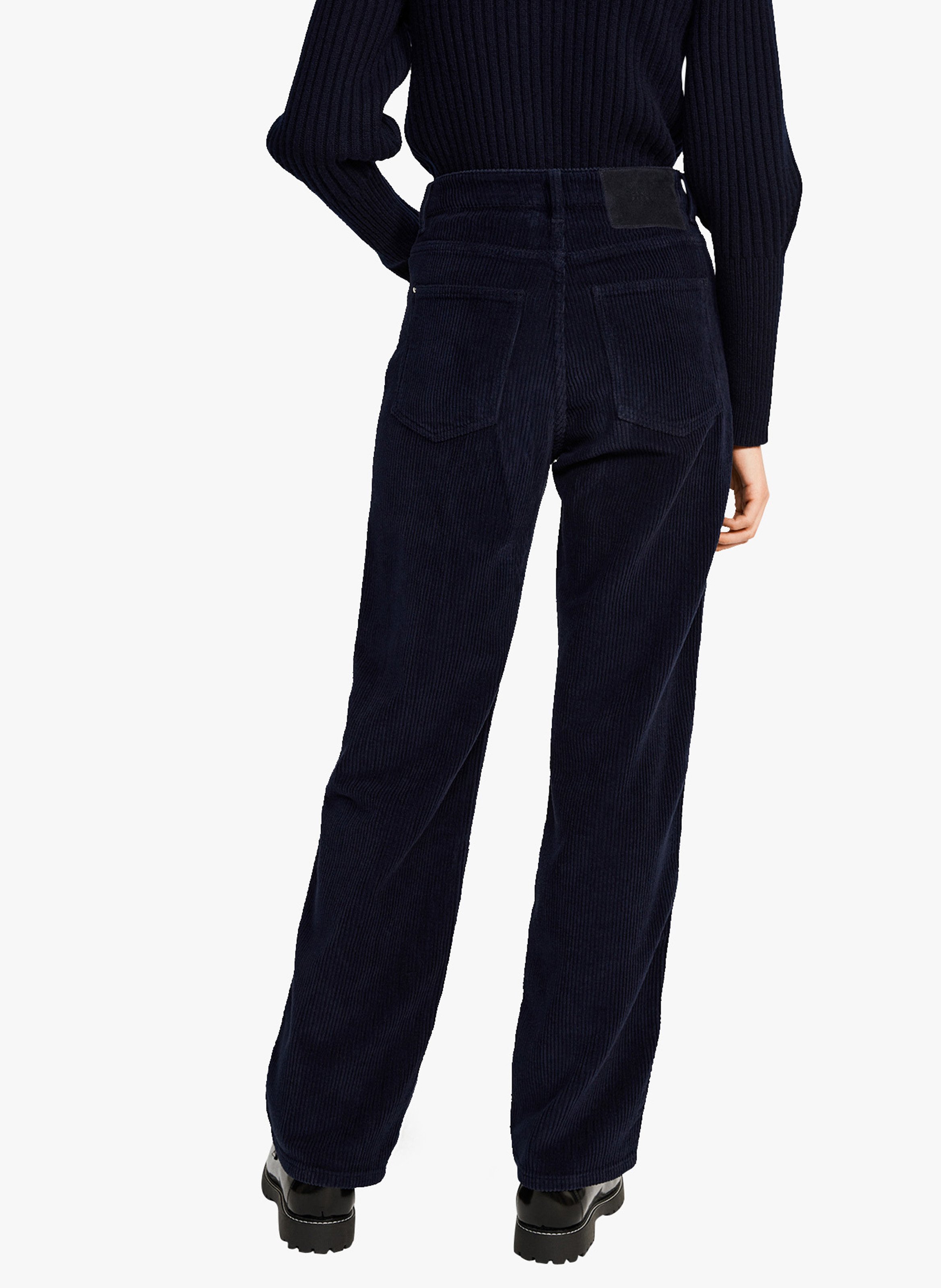 Pantalon Taille Haute Velours Côtelé En Coton Biologique Marine Claudie  Pierlot - Femme | Place des Tendances