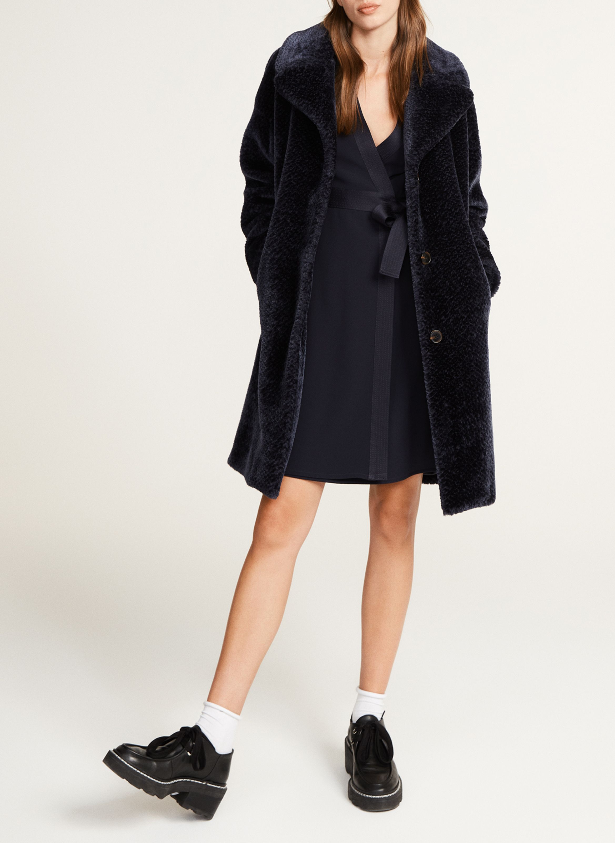 CLAUDIE PIERLOT Robe courte portefeuille Bleu