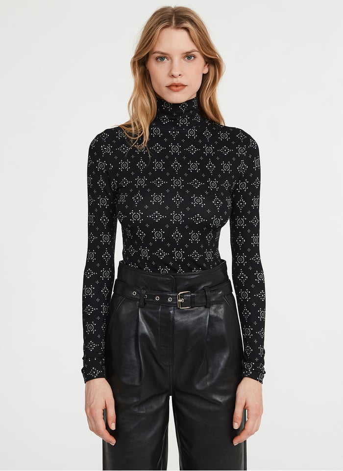 Top imprimé à col roulé | Multicolore by CLAUDIE PIERLOT CLAUDIE PIERLOT Top imprimé à col roulé | Multicolore