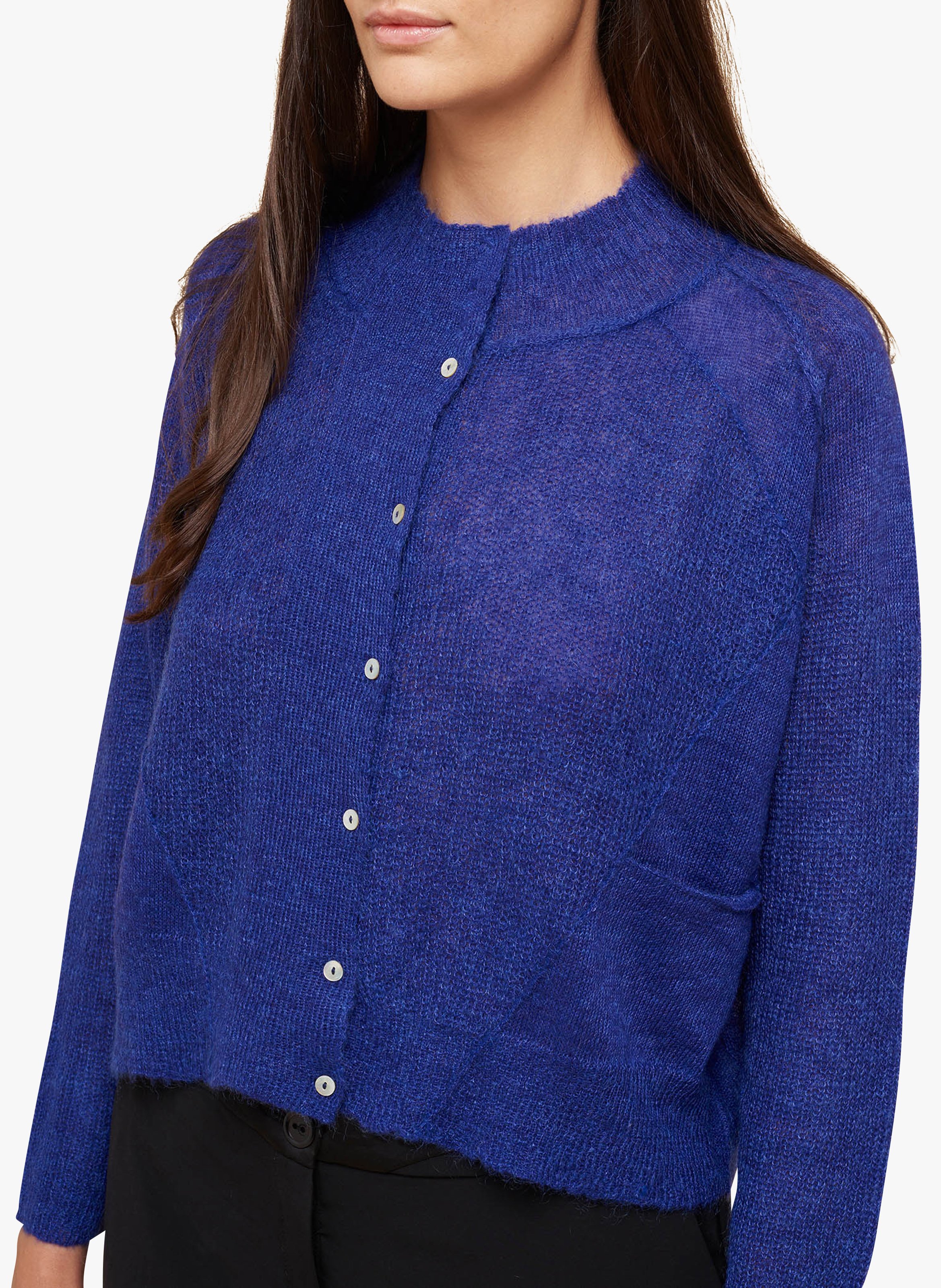 Gilet COTELAC - Taille 1 / 36 - Laine Et Soie Grise - Occasion Très Bon état
