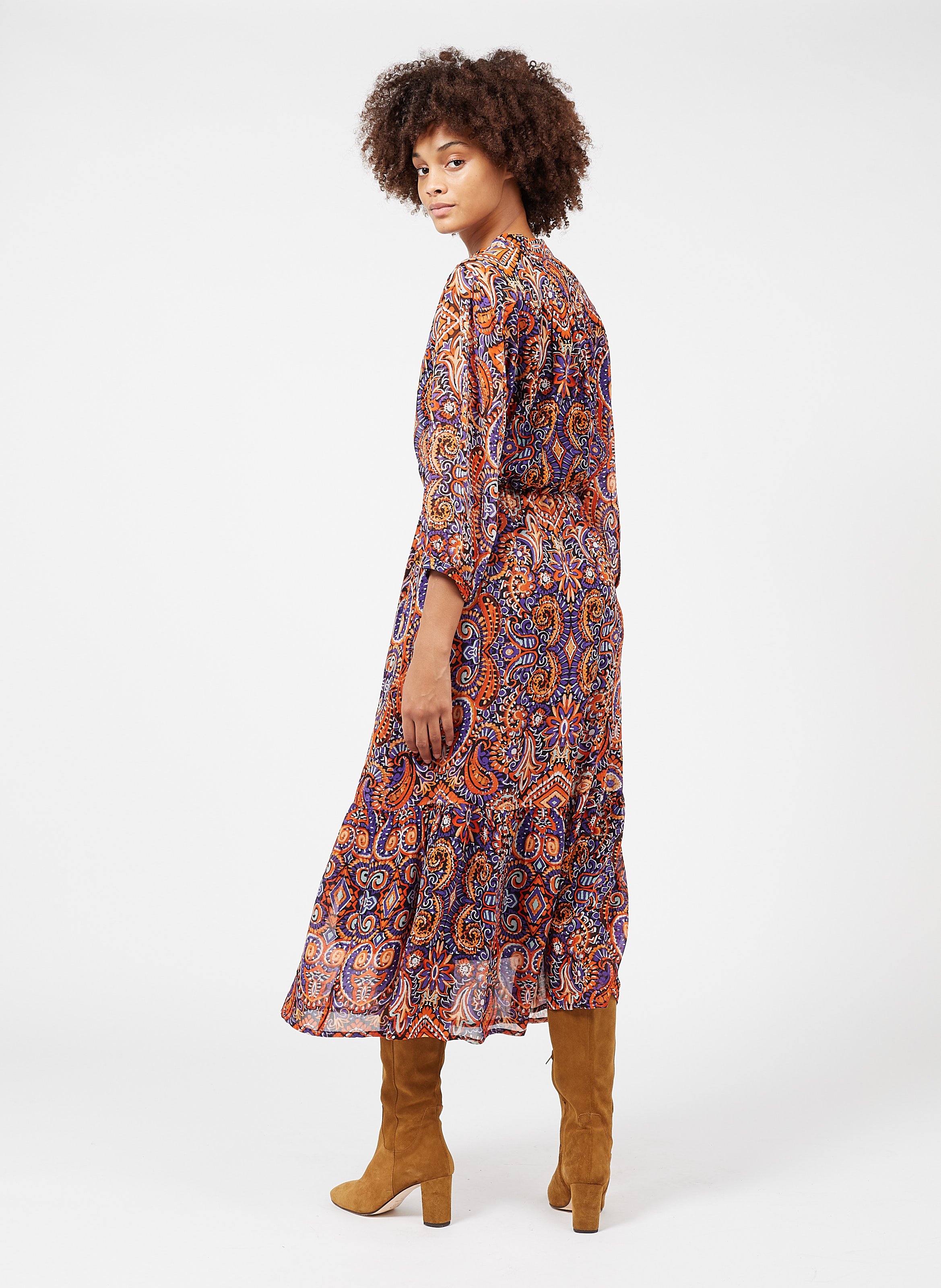 robe rayée multicolore