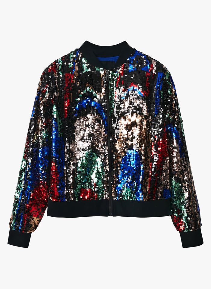 Veste à Paillettes Scintillantes Femme - Blazer Ouvert Manches Longues, Polyester Doux, Tailles S à XL