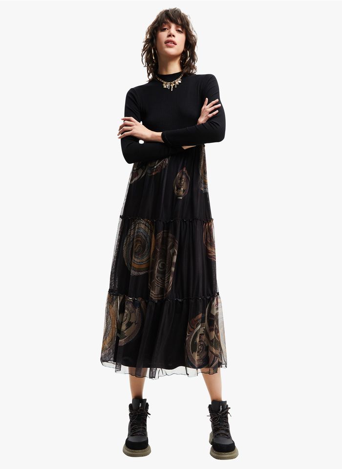DESIGUAL Robe longue col rond  | Noir