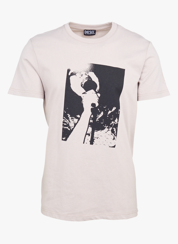 DIESEL Tee-shirt col rond regular-fit sérigraphié en coton | Blanc