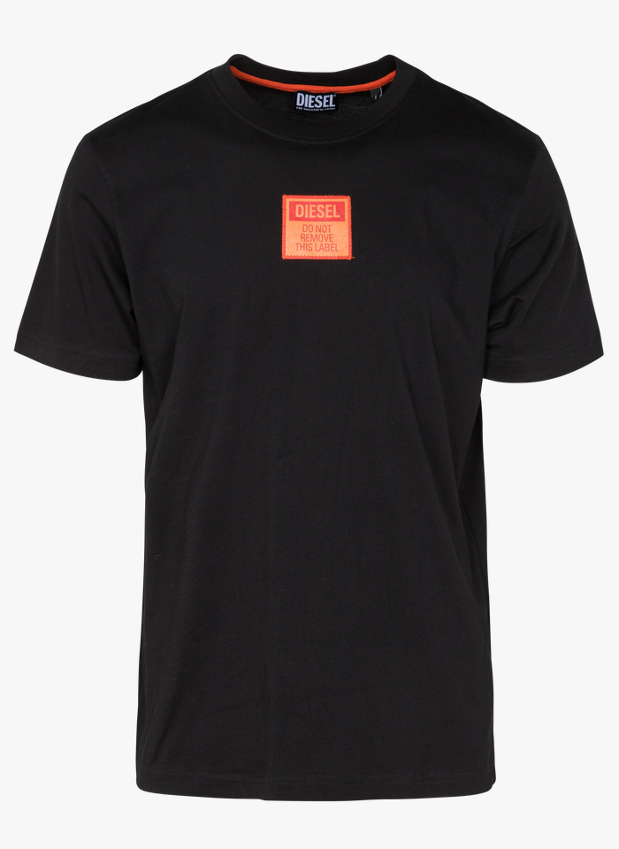 DIESEL Tee-shirt col rond regular-fit sérigraphié en coton  | Noir