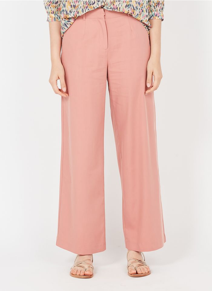 EKYOG Pantalon large en coton mélangé  | Rose