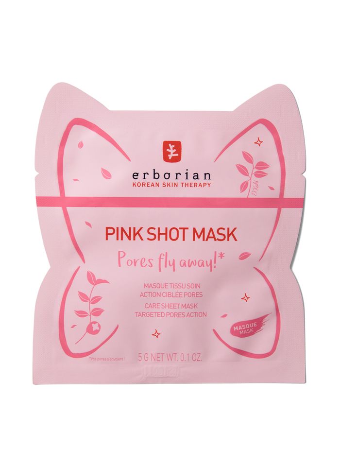 ERBORIAN Pink Shot Mask - Masque Tissu Soin - Action Ciblée Pores | 