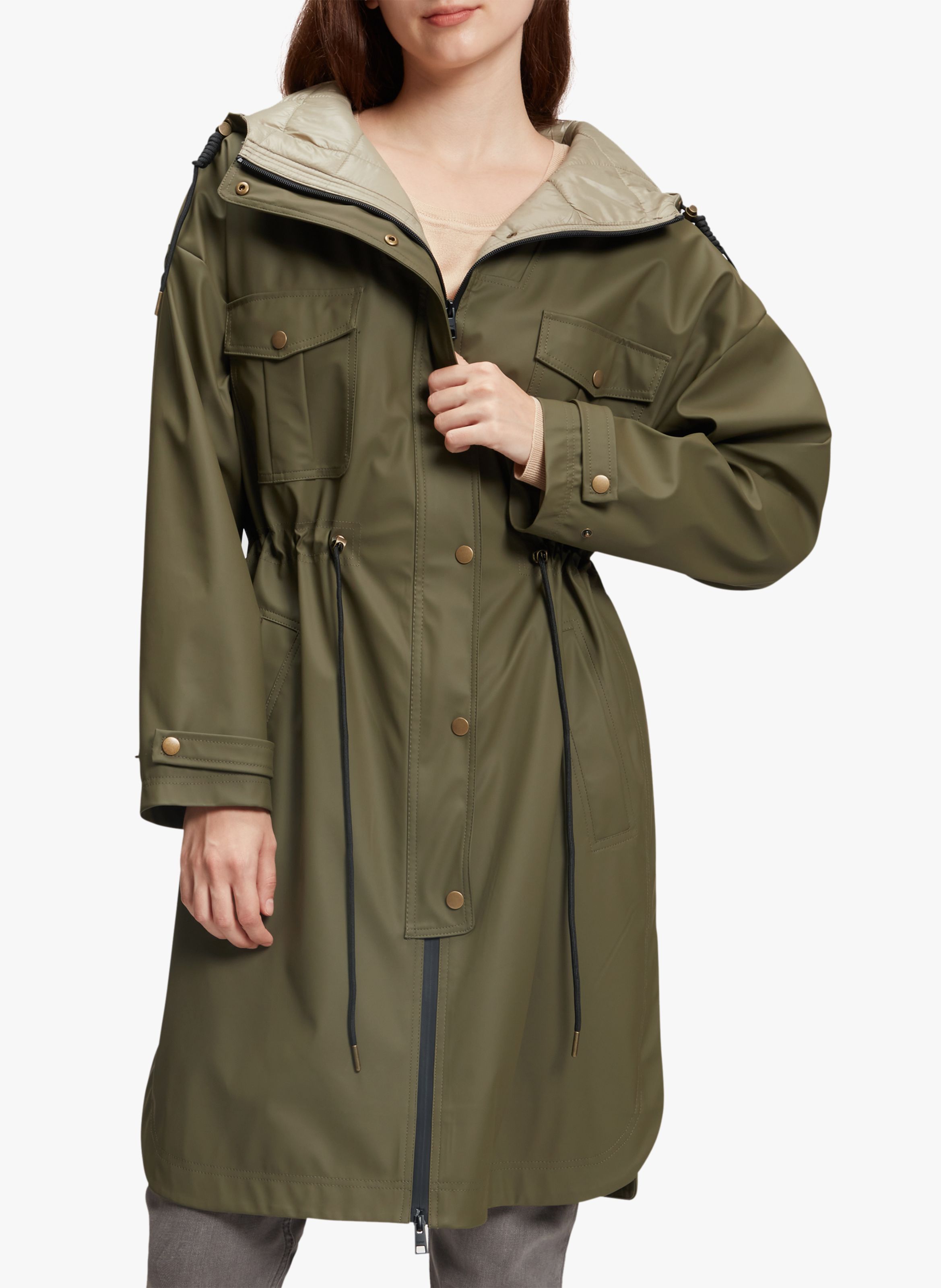 Femme Vêtements Manteaux Imperméables et trench coats Parka lins Synthétique Moncler en coloris Jaune 