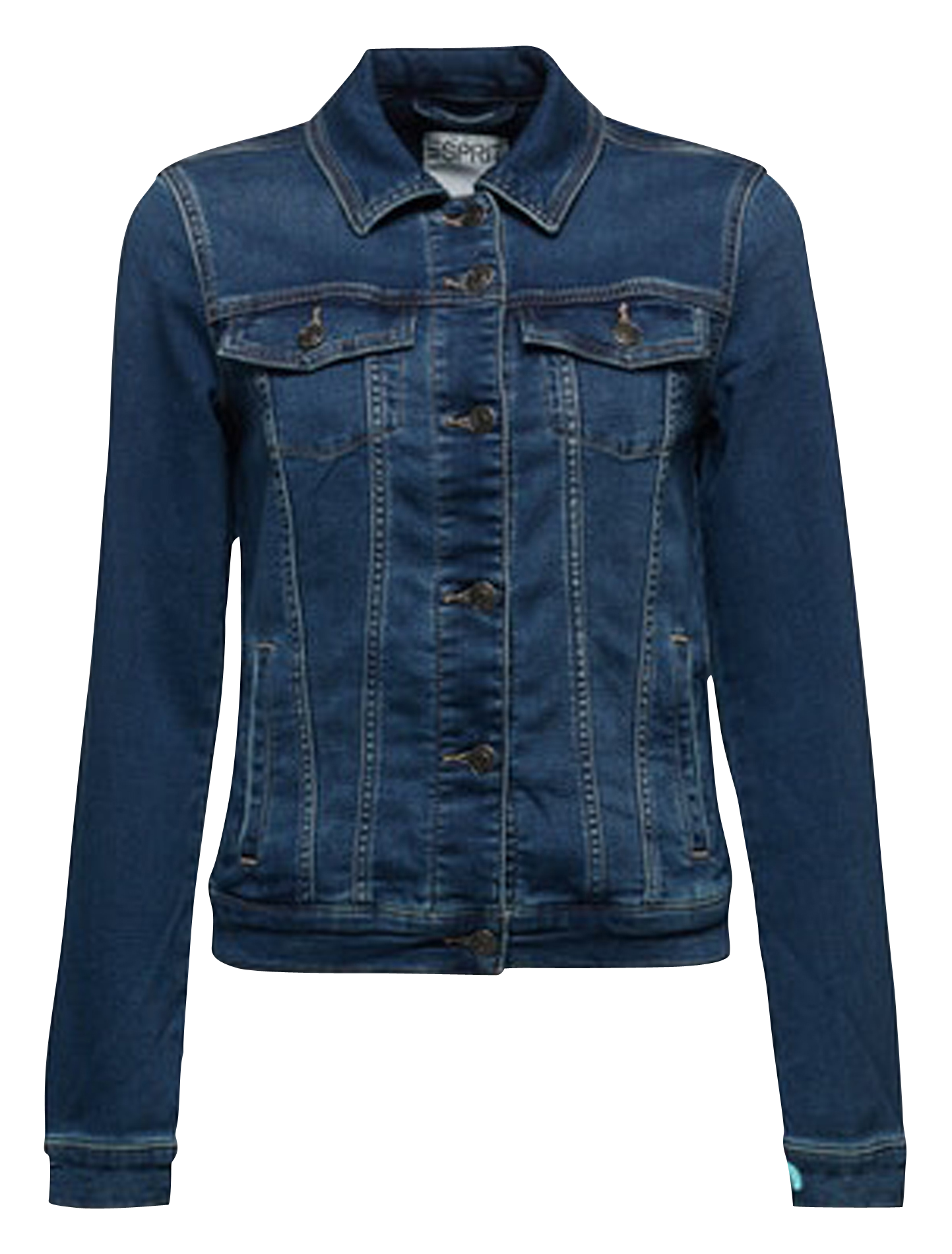 Veste En Jean Cintrée Blue Medium Wash Esprit Femme Place des Tendances