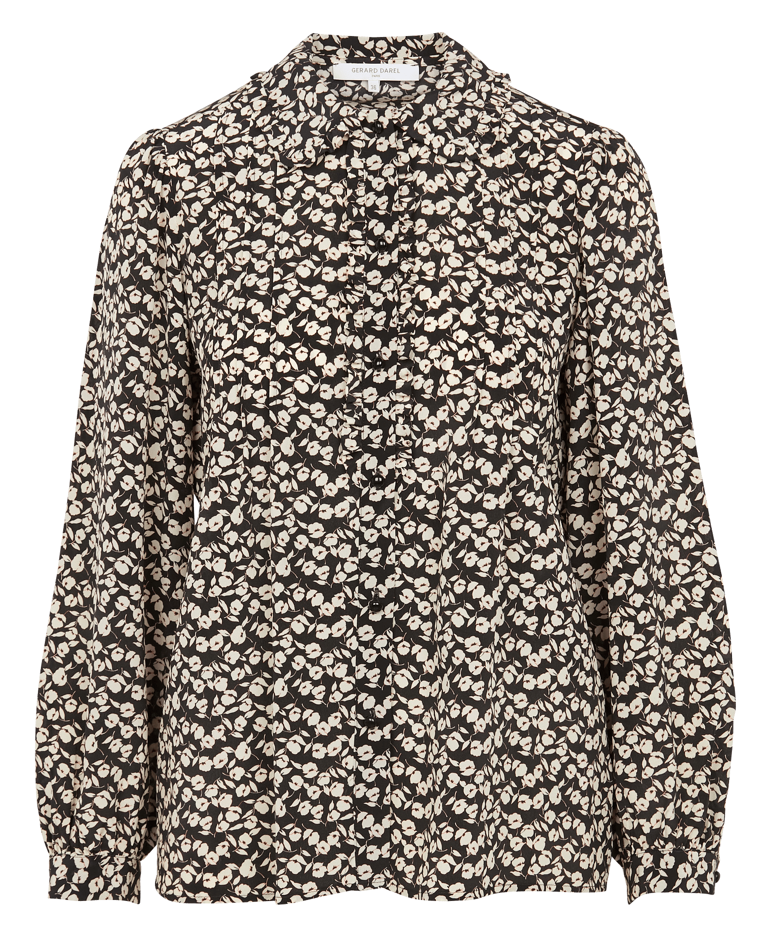 Chemise Col Classique Imprimée En Soie Noir Gerard Darel - Femme | Place  des Tendances