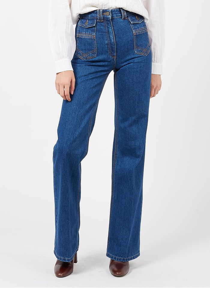 Jean Coupe Flare Poches Gris Gerard Darel Femme - 2528982-gris00 Jean Coupe Flare Poches Gris Gerard Darel Femme - 2528982-gris00