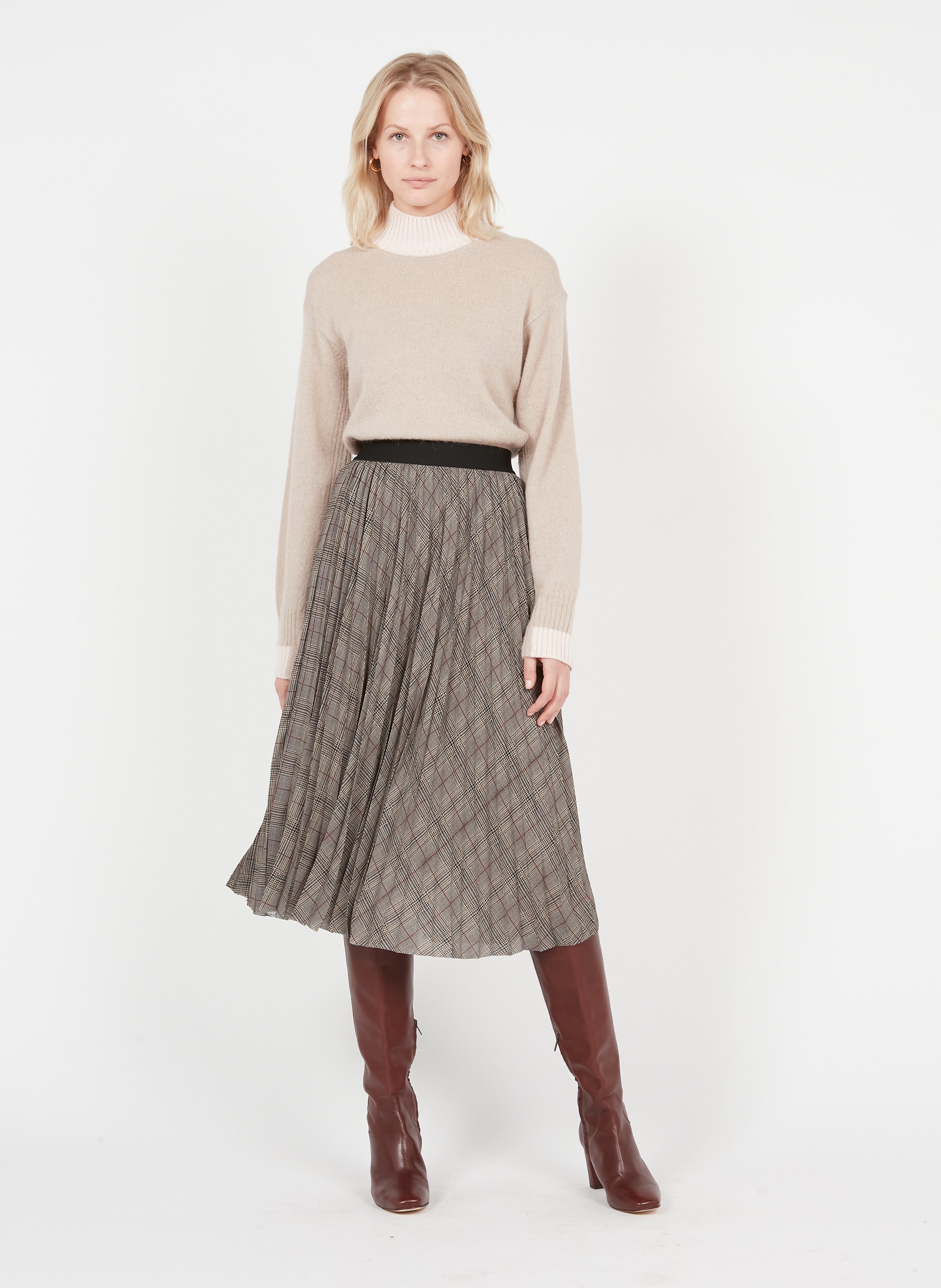 jupe beige midi
