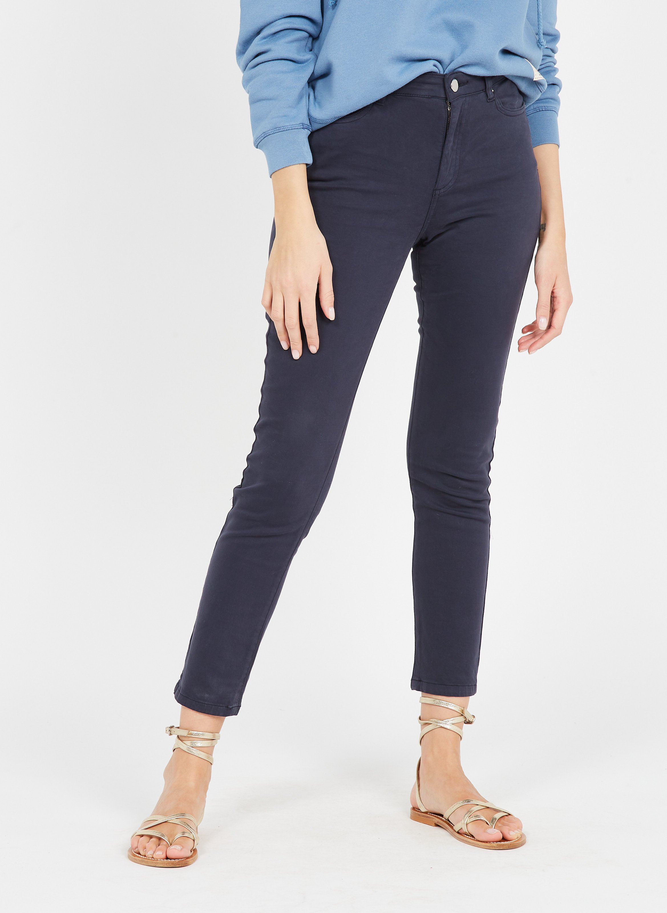 Pantalon GERARD DAREL Femme Bleu Plissé Devant élastique Manchette - Taille 36 - Neuf Avec étiquettes