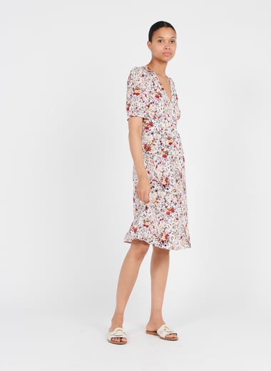 Robe Mi-longue Imprimé Fleurs Beige Gerard Darel Femme - 2428060-beige0 Robe Mi-longue Imprimé Fleurs Beige Gerard Darel Femme - 2428060-beige0