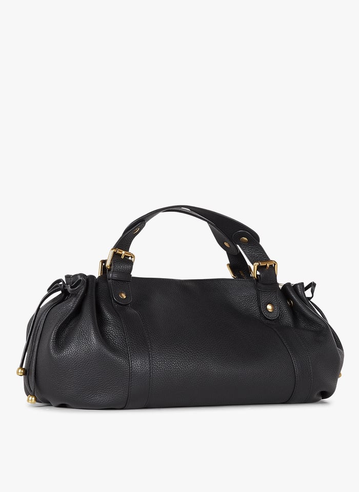 Sac cuir top grainé noir