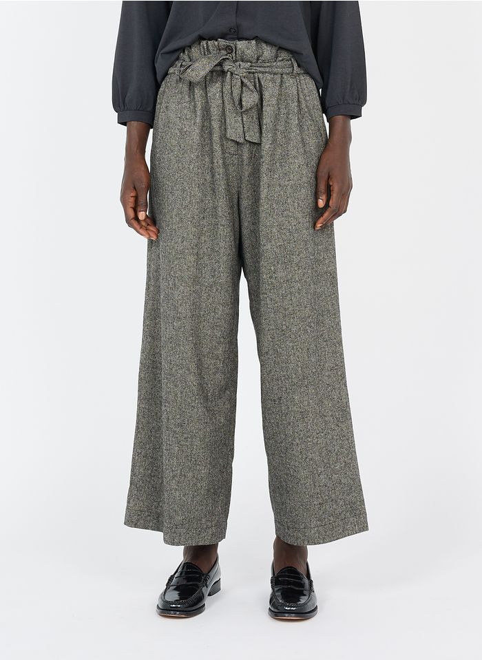 HARRIS WILSON Pantalon large en laine mélangée  | Gris