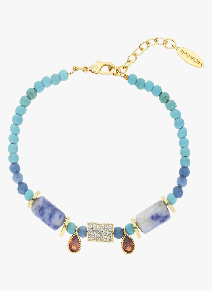 HIPANEMA Bracelet avec perles semi-précieuses Bleu